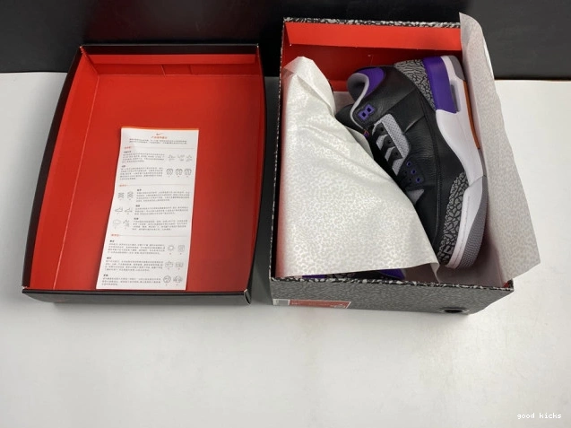 Rep Air Jordan 3 Court 050 Purple Retro CT8532 Black 0720